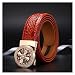 ZHAOHUAGE Cintura in Rilievo in Cuoio in Pelle da Uomo in Coccodrillo Business Business Business Business Fibbia (Color : C1, Size : 115)