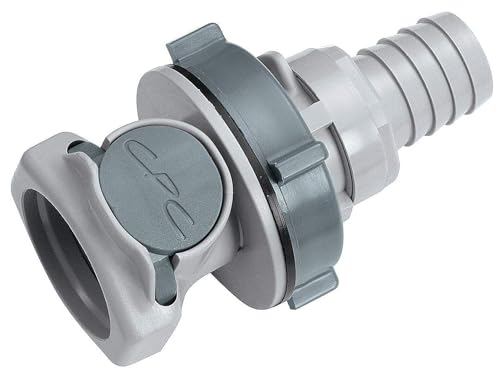 CPC (Colder) HFCD16812 Valved Bulkhead Panel Mount Hose Barb, PP, 3/8
