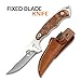 Elk Ridge - Outdoors Fixed Blade Knife - 7-in Overall, 2.75-in 440 Stainless Steel Blade with Mirror Finish, Maple Burl Wood Handle, Genuine Leather Sheath - Hunting, Camping,. Survival - ER-059
