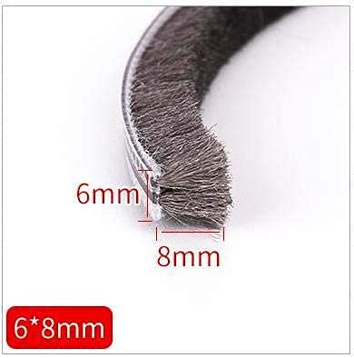 Hokmly 16 Ft Feet 5M (196 Inch) Brush Weather Stripping,Card-Slot Seal Strip Pile Weatherstrip Door Sweep Brush For Door Window (6Mm X 8Mm (1/4 5/16 Inch), Gray) #TOP7