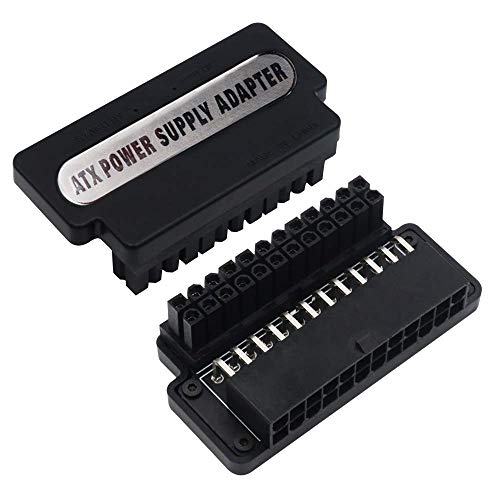 ATX - Adattatore di alimentazione a 90 gradi, 24 pin, da femmina a maschio, con alimentazione OK e LED per desktop - Alimentatore