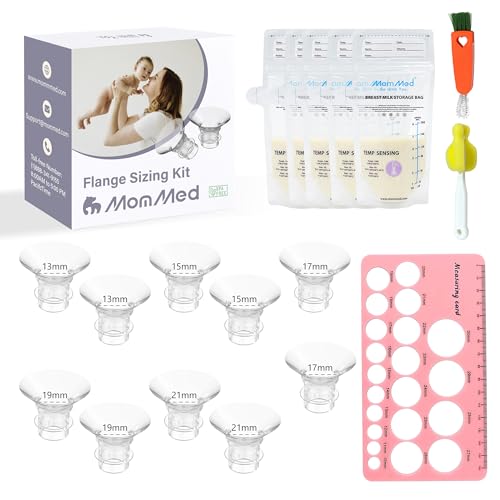 MomMed Flange Sizing Kit (10PCS) 13/15/17/19/21mm Flange Inserts for 24mm Shields, Compatible with Spectra, Momcozy, Bellababy, Paruu and Most Pumps - Comfort and Convenience 13/15/17/19/21