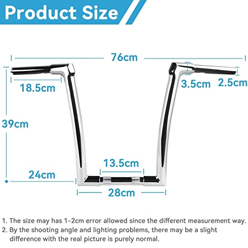 Yhtimiox 14" Rise Fused Handlebar Chrome Motorcycle Ape Hangers Bar Compatible With Harley Dyna Softail Sportster Softail Road King #TOP5