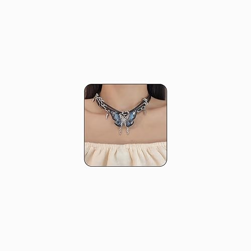 GYRMMUE Unique Butterfly Pendant Tassel Pendant Necklace for Womene Gothic