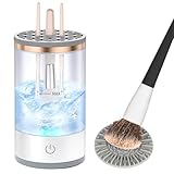 MOODTALK Multi-Function Electric Makeup Brush Cleaner - Automatic, Energy Saving Makeup Brush Cleaner and Dryer, Makeup Brush Cleaning Machine, X1, White