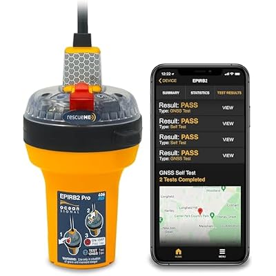 Ocean Signal rescueME EPIRB2 Pro - Radiobaliza de Emergencia con GPS, AIS y RLS, Activacion Automatica, Soporte de Liberacion Hidrostatica, Sin Suscripcion, Homologada para Navegacion de Altura