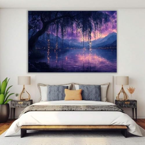 Tableau floral XINBAO toile violette moderne pour décoration grand salon - 2