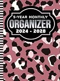 5-year monthly organizer 2024-2028: hardcover / dated 8.5x11 / with to do lists - goal - reminder - note sections / personal organizing gift / rose gold pink black cheetah animal print cover