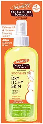 Palmer's Cocoa Butter Formula Soothing Oil with Vitamin E, Dry, Itchy Skin Relief, Pregnancy-Safe Anti-Itch Body Oil, 5.1 Ounces