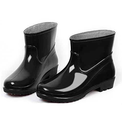 Ankle Rain Boots for Women, Women's Short Ankle Rain Boots Waterproof Wide Calf Garden Shoes Lightweight Anti-Slipping Rubber Shoes2