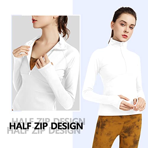 CARPESUN Women's Stretchy Workout Jackets Lightweight Half Zip Running Track Jacket