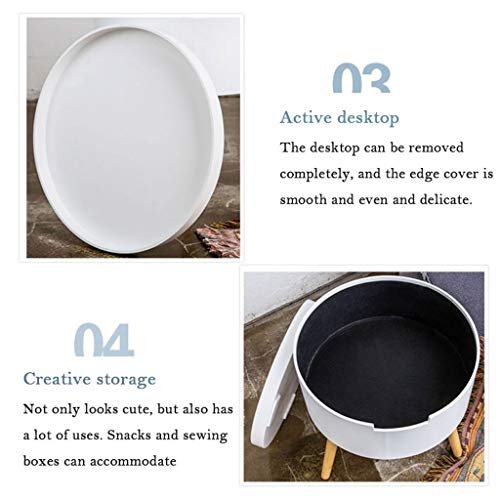 Espace de rangement caché et table d'appoint ronde pour petits salons