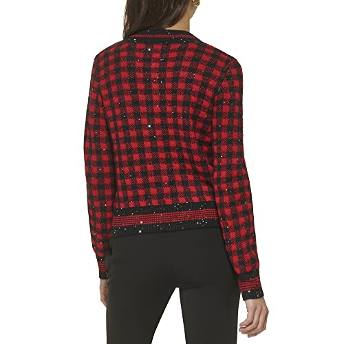 Karl Lagerfeld Paris Women's Everyday Long Sleeve Sweater, Admiral/Blk, Medium #TOP3