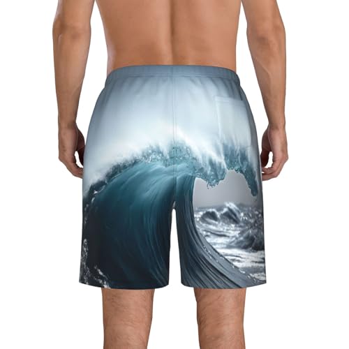 Giant Waves in The Ocean Men's Beach Pants-Quick-Dry & Comfortable Mens Beach Shorts for Men, Perfect for Surfing and Everyday Wear3