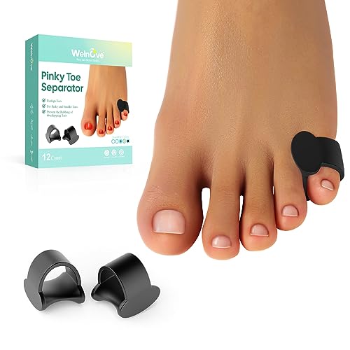 Welnove 12 Pcs Black Gel Toe Spacers