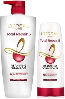 L'Oreal Paris Total Repair 5 Shampoo, 640ml (With 10% Extra) And L'Oreal Paris Total Repair 5 Conditioner, 175ml (With 10% Extra)
