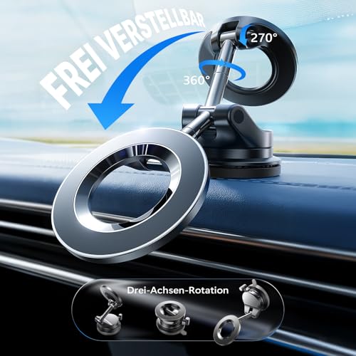 demonstriert mit angebrachtem Magnetring für Android-Smartphones auf glatter Oberfläche. (118 Zeichen)