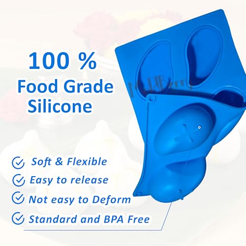 Image of MoldBerry Mango Silicone Mold 6 Cavity | 3D Mango Shape Mousse Cake Mould | Food Grade Silicone Chocolate, Ice Cream, Jelly & Dessert Baking Mold | Freezer & Oven Safe | Multicolor Pack 1