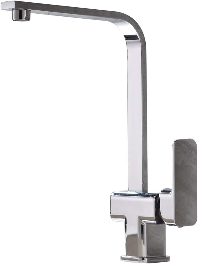 VCCUCINE Fantastic Quality Stainless Steel Single Hole Square Spout Swivel Kitchen Sink Taps, Polished Chrome Kitchen Mixer Taps