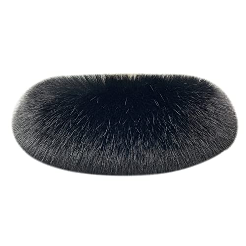 Uposao Cuello de piel para mujer, cuello de pelo, rayas de piel sintética, cuello de piel, estolas para mujer y hombre, mapache, abrigo de invierno con botones, borde con capucha, cuello de piel