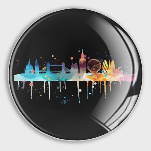 Freecustom Skyline - Imanes magnéticos para nevera, para nevera, paisaje urbano, vidrio, imanes fuertes, imanes decorativos para nevera, decoración encantadora para el hogar, 4 piezas