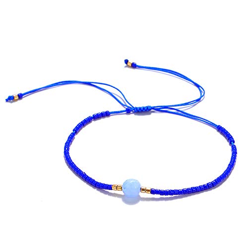 Bracelet de chaîne de cristal tissé main en pierre naturelle de mode