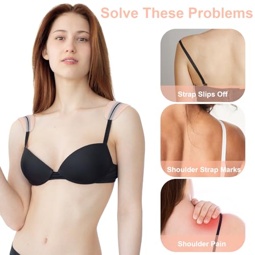 Thinp 6 peças de almofada de alça de sutiã, almofadas de ombro de silicone para alças de sutiã, supo