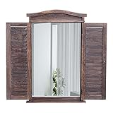 Dimensionen (HxLxB): 71x5x46cm | Material: Rahmen: Palowniaholz - Spiegel: Glas | Farbe: Shabby braun