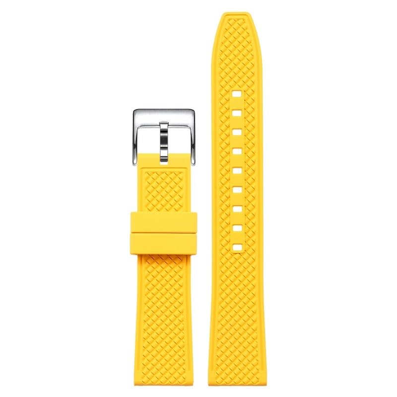 Bracelet montre en fluoroélastomère 20mm souple, étanche et ultra résistant