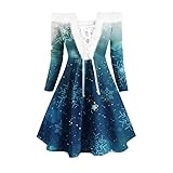 Vintage Kleider Damen Weihnachten, Hoodie Kleid Damen Weihnachtspullover Weihnachtskleider Kapuzenpullover Weihnachten Pullover Frauen Rentier Druck Kapuzenpulli Tops Lang Weihnachts Sweatshirt mit