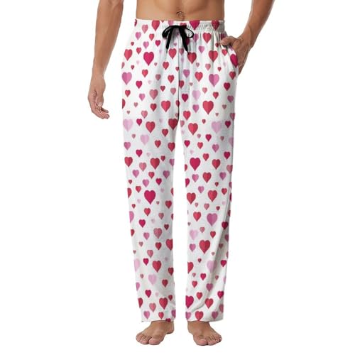 Yuituiyy Pajama Pants for Men Valentines Heart PJ Bottoms Sleep Lounge Pants Pjs with Pockets Funny Pjs Sleepwear Gifts Comfy Loungewear