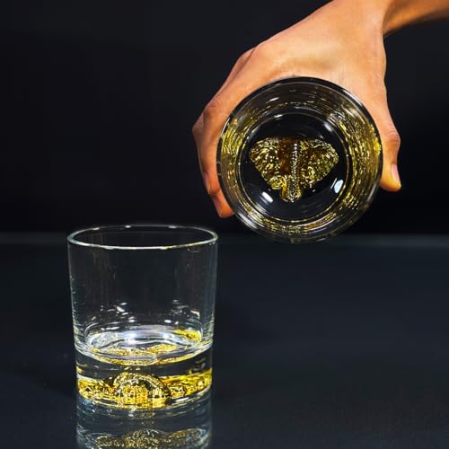 Image of Melbify Gold Elephant Whiskey Glass Gift Set | 4 Pc Set | 300 ml | Ultra Premium | Gold-Bottomed | Imported | Luxurious | Ideal for Wedding Gifts, Anniversary, VIP and Corporate Gifts