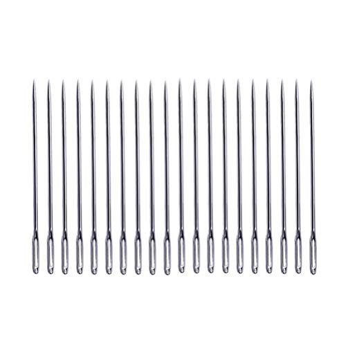 100pcs 10cm Agujas romas de ojo Agujas de tejer con hilo de acero Agujas de coser para proyectos de cuero (Plata)