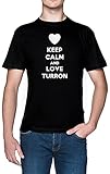 Impreso en Europa Keep Calm and Love Turron Negro Hombre Camiseta Tamaño XXS Black Men\'s tee Size XXS