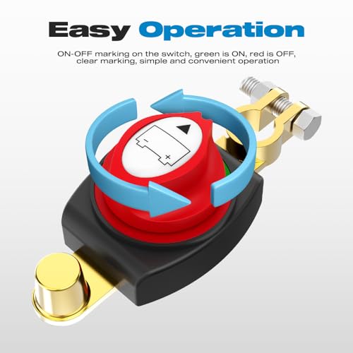 image for Malictele On/Off 275A 12-48V Top Post Battery Disconnect Switch - Heav