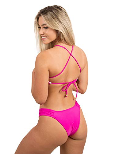 Biquíni Cropped Liso Estampo sem Bojo Moda Praia Feminino (P)