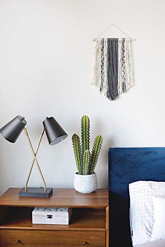 Kraska Boho Wall Decor Hanging - Yarn Wall Hanging Decor Boho Tapestry - Hippie Decor Knitted Cute Chic Wall Art Boho Decor Bedroom - Boho Macrame Wall Hanging Size 12 X 19 Inch Gray #TOP7