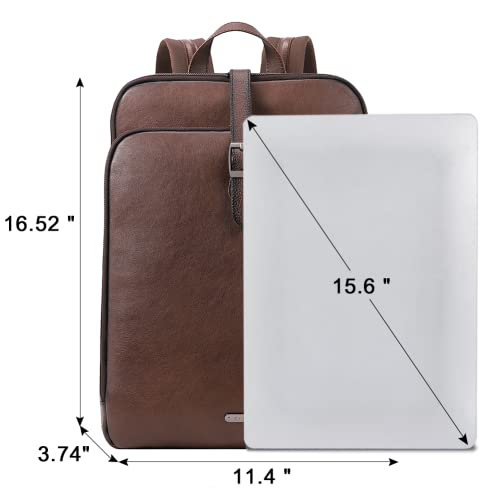 Cluci Vegetable Tanned Full Grain Leather 15.6 Inch Laptop Backpack For Women Large Travel Business Bag Casual Daypack Purse #TOP3