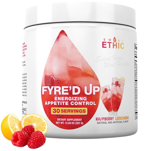 Image of Sweat Ethic FYRE'D UP, 200MG Natural Caffeine, Supports Active Lifestyle & Dietary Control, Easy-Mix Powder for Pre Workout Energy, Raspberry Lemonade Flavor, 30 Srvgs