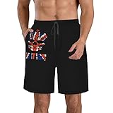 Generic King Skull British Flag Men's Beach Shorts...