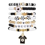 World Soccer Game Day Cup Bracelet for Women, 2026 Clay Friendship Jewelry Stackable Beaded Bracelets for Sports Team Coach Mom Women Men Jewelry Accessories Sports Party Favors (Soccer Zircon)