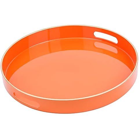 Zosenley Round Plastic Tray with Handles Cover