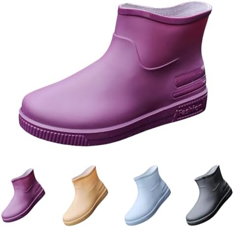Bottes Jardinage Pêche Extérieur LSLJS Bottes De Pluie Pour Femmes, Bottes De Pont De Pêche Imperméables, Bottes En Caoutchouc Antidérapantes à La Cheville, Chaussures De Pluie Pour Mollets Larges Pour Femmes, Jardinage