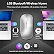 Kabellose Bluetooth-Maus für Laptop, wiederaufladbare Computer-Maus 2.4GHz Optisch (Bluetooth5.2+USB A+USB C)Duale Empfänger Mäuse-1600DPI LED Leiser Klick für MacBook Laptop Tablet PC Computer,Silber
