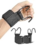 FitDA Ganchos de Levantamiento de Pesas (Par) – Para Peso Muerto, Dominadas y Encogimientos, Correas de Agarre para Entrenamiento en Gimnasio （440 Lb(200kg) ）