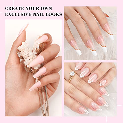 Saviland French Tip Nail Stamp - 18Pcs Clear Silicone Nail Stamping Nail Art Stamper Kit, Blue+Pink Radium Long & Short Jelly Stamper With Scrapers Nail Stamper Kit For French Manicure #TOP4