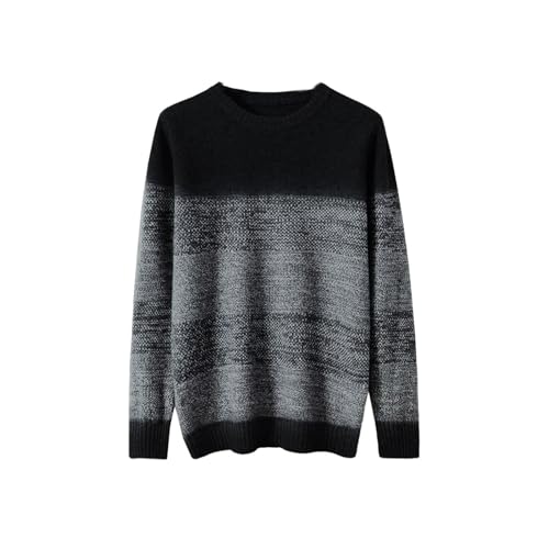Men's Gradient 100 Percent Cashmere Sweater O-Neck Thick Pullover Winter Casual Warm Long Sleeve Knitwear Cashmere Tops - Main Image
