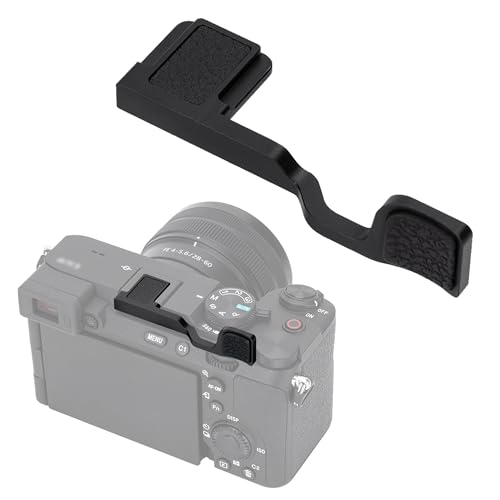 Image of JJC Metal Thumb Grip for Sony A7C II A7CII A7C R Camera(Not for A7C), Black | Hot Shoe Thumb Rest Support for Stable & Safe Hand Hold, with Anti-Scratch Silicone Pad, Not Affect The Use of Camera Buttons