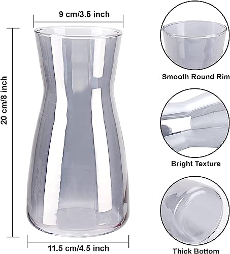 Vzmiza Grey Glass Vase, Premium Quality Flower Flowers Rustic Home Decor, Decorative Modern Farmhouse, Ideal Shelf - Image 3