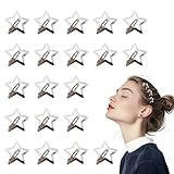 Huoflame Stern Haarspangen 20 Stück – Metall BB Clips in Gold & Silber – Y2K Haarschmuck für Damen & Mädchen – Kawaii Haarspange für Alltag, Party & Festival Looks (Silber)